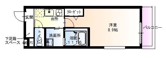 尼崎市長洲本通のアパートの間取り