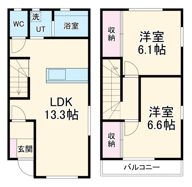 各務原市川島河田町のアパートの間取り