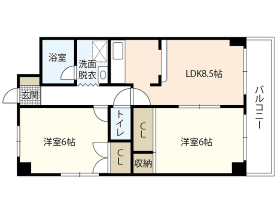 広島市東区若草町のマンションの間取り