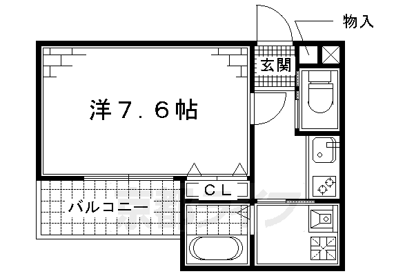 京都市伏見区深草直違橋８丁目のアパートの間取り