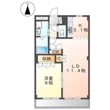 【富士宮市大中里のアパートの間取り】