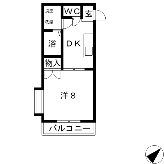 倉敷市堀南のアパートの間取り