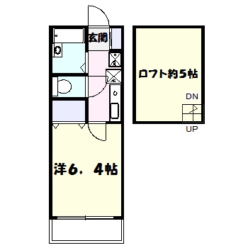 川崎市高津区下作延のアパートの間取り