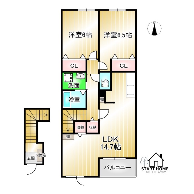 コッティ　クワハラIIIの間取り