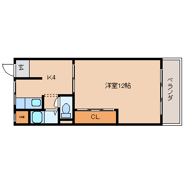 生駒市壱分町のマンションの間取り