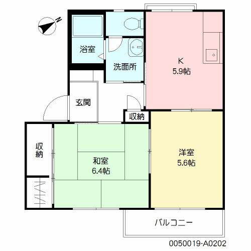 鹿児島市伊敷台のアパートの間取り