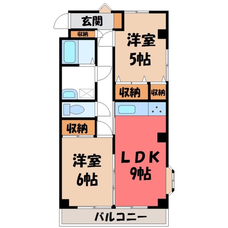 宇都宮市今泉新町のマンションの間取り