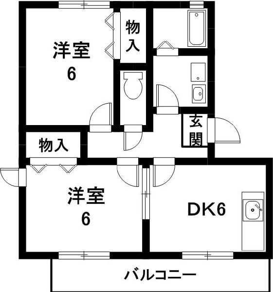 長久手市戸田谷のアパートの間取り