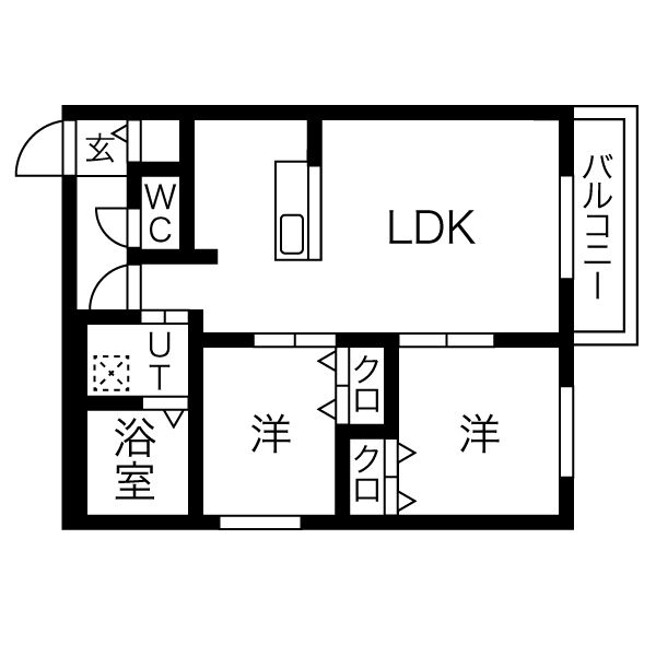 【札幌市中央区南十四条西のマンションの間取り】