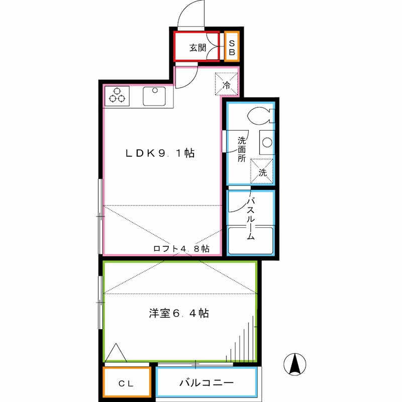 【中野区中野のアパートの間取り】