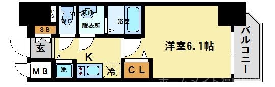 プレサンス野田阪神駅前ザ・プレミアムの間取り