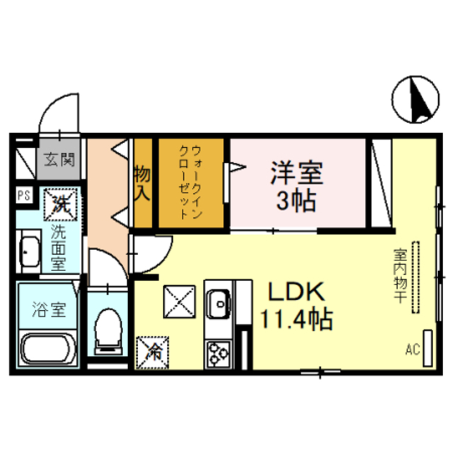 池田市住吉のアパートの間取り