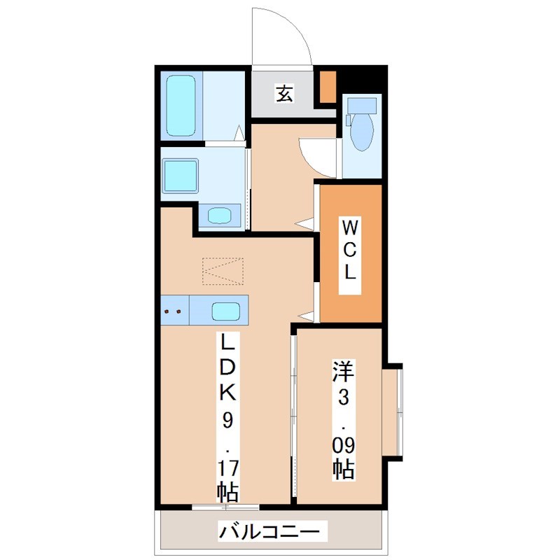 鹿児島市郡元のマンションの間取り