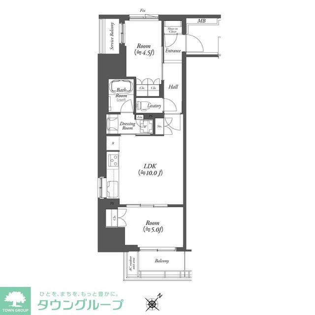 横浜市中区伊勢佐木町のマンションの間取り