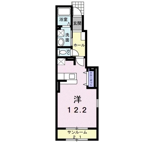 長岡市古正寺のアパートの間取り