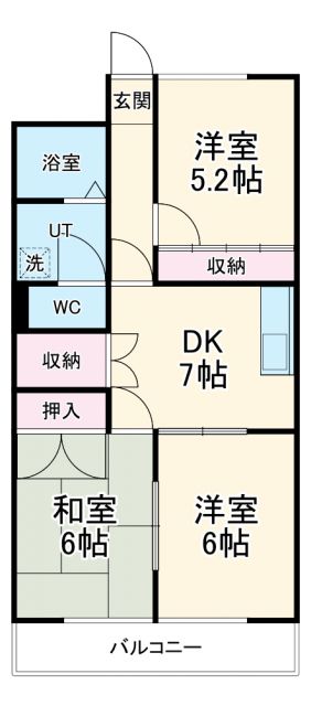 あま市上萱津のマンションの間取り