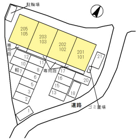 【加西市北条町横尾のアパートの駐車場】