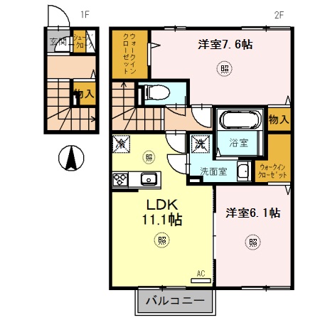 加西市北条町横尾のアパートの間取り