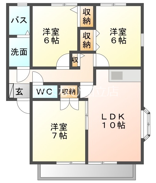 グリーンコート安城Ｂ棟の間取り