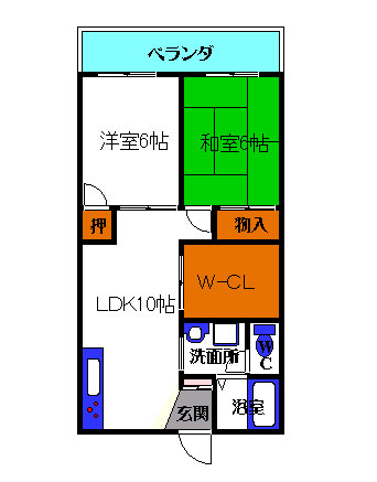 吹田市川岸町のアパートの間取り