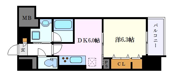 名古屋市中区大須のマンションの間取り