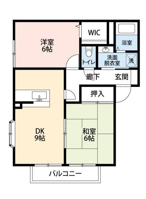 伊賀市木興町のアパートの間取り