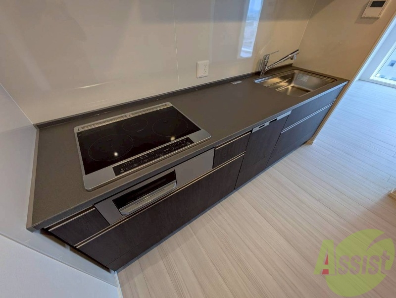 キッチン　清潔感がありお洒落なキッチンになっていました！