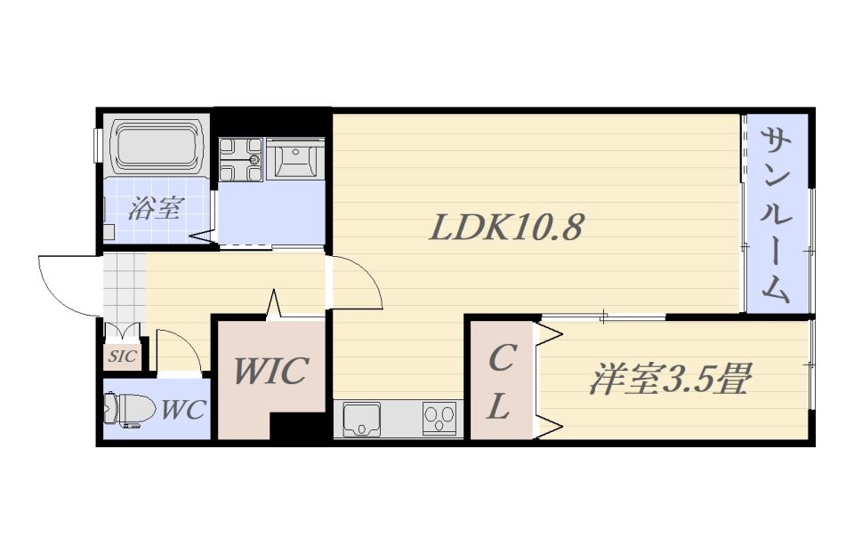 1LDK Apartment in Kagoshima, Kagoshima — photo 2 of 3