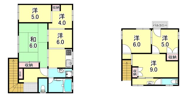 楠谷一戸建の間取り写真