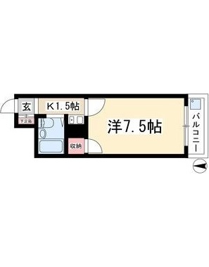 名鉄瀬戸線 喜多山駅 徒歩7分 5階建 築38年の間取り写真
