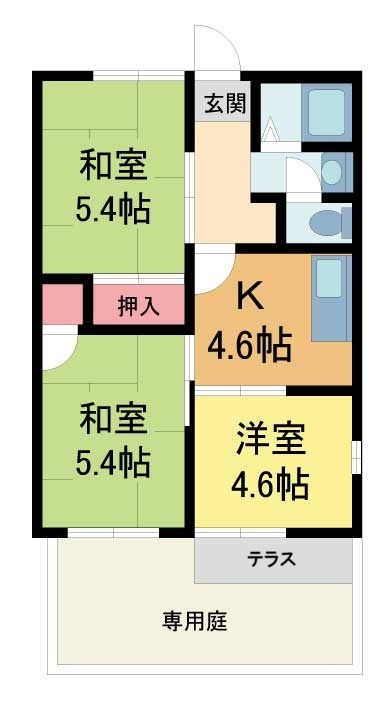 ヒルズ花屋敷の間取り写真