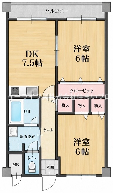 京阪本線 大和田駅 徒歩3分 5階建 築36年の間取り写真