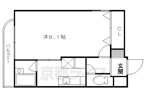 京阪宇治線 観月橋駅 徒歩6分 5階建 築22年の間取り写真