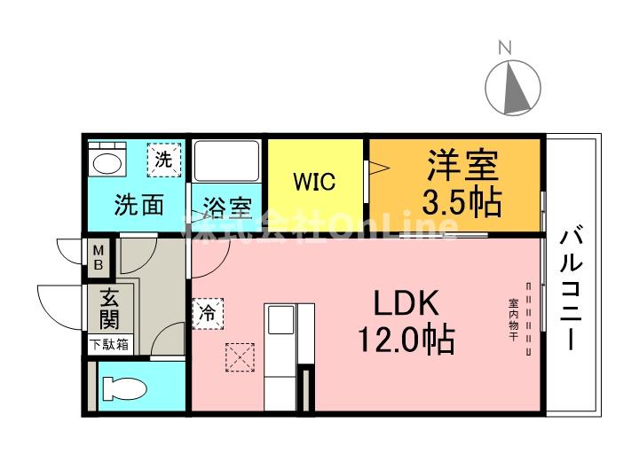 ＪＲ関西本線 久宝寺駅 徒歩16分 3階建 築18年の間取り写真