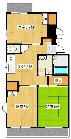 ＪＲ総武線 小岩駅 徒歩16分 3階建 築33年の間取り写真