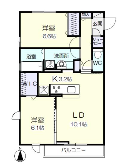 D-ｒｏｏｍ　木ノ下の間取り
