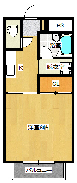 郡山市開成のアパートの間取り