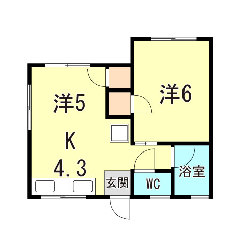 神戸市灘区一王山町のマンションの間取り