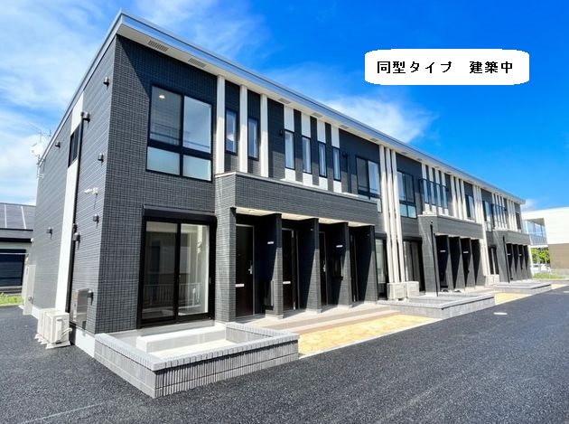 日立市石名坂町アパート新築工事の建物外観