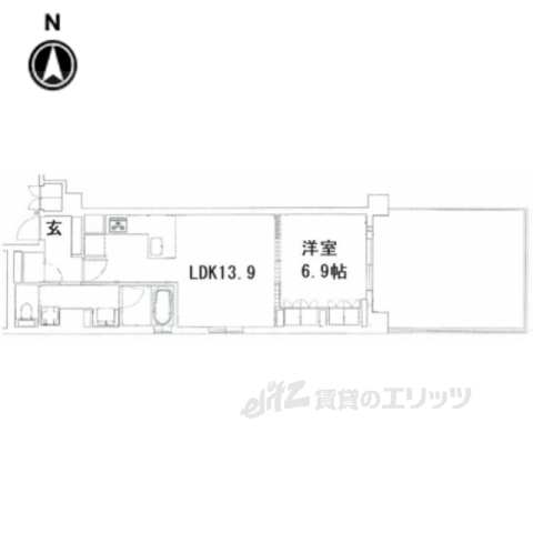 京都市上京区一町目のマンションの間取り