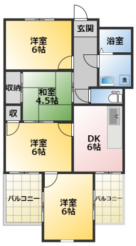 西尾市西幡豆町のマンションの間取り