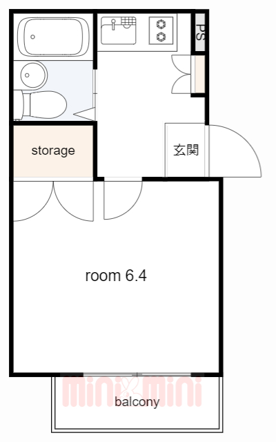 尼崎市元浜町のアパートの間取り