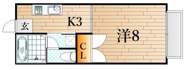 下関市熊野西町のアパートの間取り