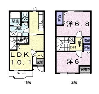 【シャンブルアロリ　Ｄの間取り】