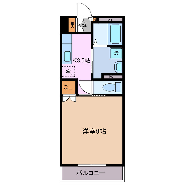 伊勢市小俣町明野のマンションの間取り