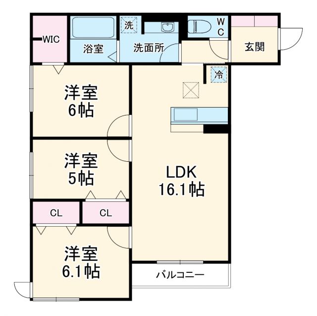 【浜松市中央区子安町のアパートの間取り】