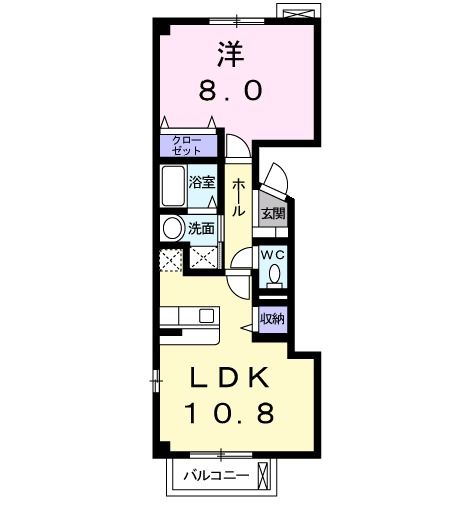 西尾市一色町味浜のアパートの間取り