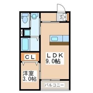 仙台市青葉区千代田町のアパートの間取り