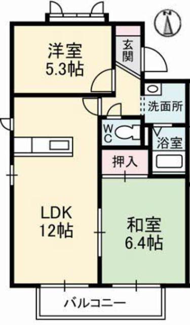 サニーズ福庭II　　Ａ棟の間取り