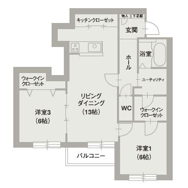 【函館市松陰町のマンションの間取り】